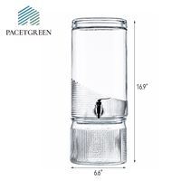 Distributeur de boissons en verre côtelé transparent avec robinet et couvercle, grand distributeur de boissons pour fêtes, mariages, buffets, vente en gros, OEM, ODM