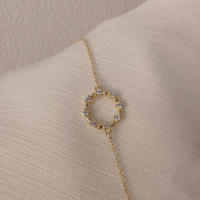 925 Sterling Silber Kranz Armband 14 Karat vergoldet Trendy Style für Hochzeits feier oder Geschenk
