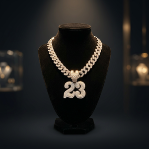 Nuevo Diseño, Collar con Número de Plata 925 y Moissanita, Colgante con Número Estilo Hip Hop, Joyería Elegante para Regalo o Fiesta - Product Image 3