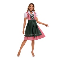 Erwachsenen-Damenkostüm für Bierfest Oktoberfest-Kleid Traditioneller Dirndl-Stil Cosplay-Party-Outfit Halloween Polyester