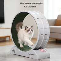 Bestseller transfrontalier : Roue d'exercice pour chat en plastique PP, design moderne et classique, avec aiguise-griffes et système anti-blocage, pour l'escalade des animaux de compagnie