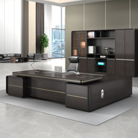 Chine prix de gros fantaisie en bois design luxe moderne PDG bureau de direction meubles de table patron pour les bureaux de travail