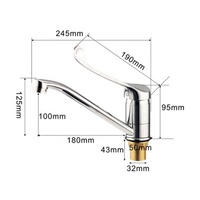 Robinet de lavabo médical moderne à trou unique, finition chromée brillante en cuivre, poignée unique, montage sur plan, garantie 5 ans, noyau de valve en céramique