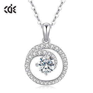 Ожерелье CDE ISO14001 1CT, новая модель, из чистого серебра 925 пробы с муассанитом, позолоченное, водонепроницаемое, не тускнеющее, модное, в форме звезды, для свадьбы - Product Image 1