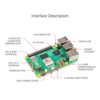 Raspberry beri Pi 5 MODEL 4GB 8 16 RAM BCM2712 komputer Linux 5 Papan pengembangan Kit AI 5 dari 8gb