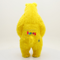 Costume de mascotte géant gonflable en peluche jaune de 2/2,6/3 m de haut, ours en peluche doux, mascotte de dessin animé pour anniversaire, carnaval