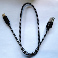Kabel USB Tipe C pengisi daya cepat, kabel USB kepang nilon harimau untuk ponsel harga grosir
