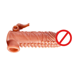 Großhandel Wiederverwendbares Weiches Silikon Wasserdichtes Kondom mit Noppen-Ring-Hülle für Männer Verlängerungshülle Sexspielzeug-Sleeve - Product Image 5