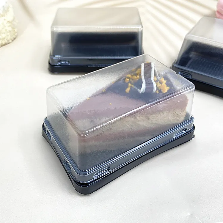 מלבני קטן מיני כיכר שקוף פלסטיק טירמיסו עוגת אריזת קופסות