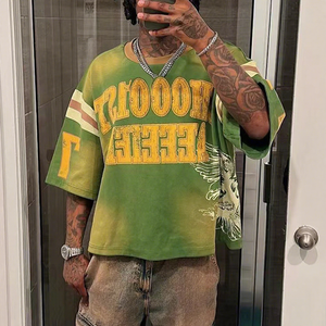 High Quality Streetwear Boxy Fit T-Shirt <b>Drop</b> Shoulder 100% Cotton Oversized Heavyweight <b>Acid</b> Wash Regular Length Men t shirt - Product Image 1