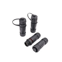 Connecteur secteur en plastique IP68 3PIN M12 connecteur de câble d'assemblage mâle femelle 5A adaptateur fil à fil connecteur d'alimentation d'éclairage LED