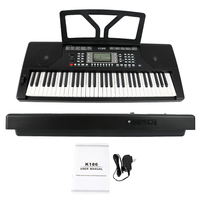 K186 New Quality Aierke 61 Key Multifunctional Lcd Teaching Electronic Organ Keyboard Musical Instruments