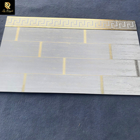 Matériaux de construction de Foshan, grande dalle de carrelage, carrelage antique pour maison, revêtement de sol et de mur, carrelage en porcelaine à veinage doré mat, aspect bois blanc