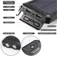 Batterie externe solaire T8 étanche grande capacité 20000mAh avec charge rapide et lampe torche pour iPhone et Samsung