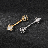 Piercing mamelon en acier inoxydable 316L plaqué or argent petit diable araignée anneau de mamelon Piercing bijoux pour femmes hommes