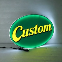Boîte à lumière LED 3D avec logo et design circulaire, affichage publicitaire décoratif extérieur pour éclairage mural, fonction décorative