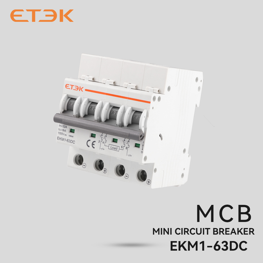 ETEK Solar Mini Circuit Breaker 1P/2P/4P DC 250V/500V/1000V 6ka 1-63A DC MCB Curve C EKM1-63DC for Solar PV System · image 6