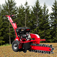 Trancheuse agricole à main 600mm de profondeur réglable équipement de tranchée 420cc trancheuse 27 lames en alliage de carbure trancheuse