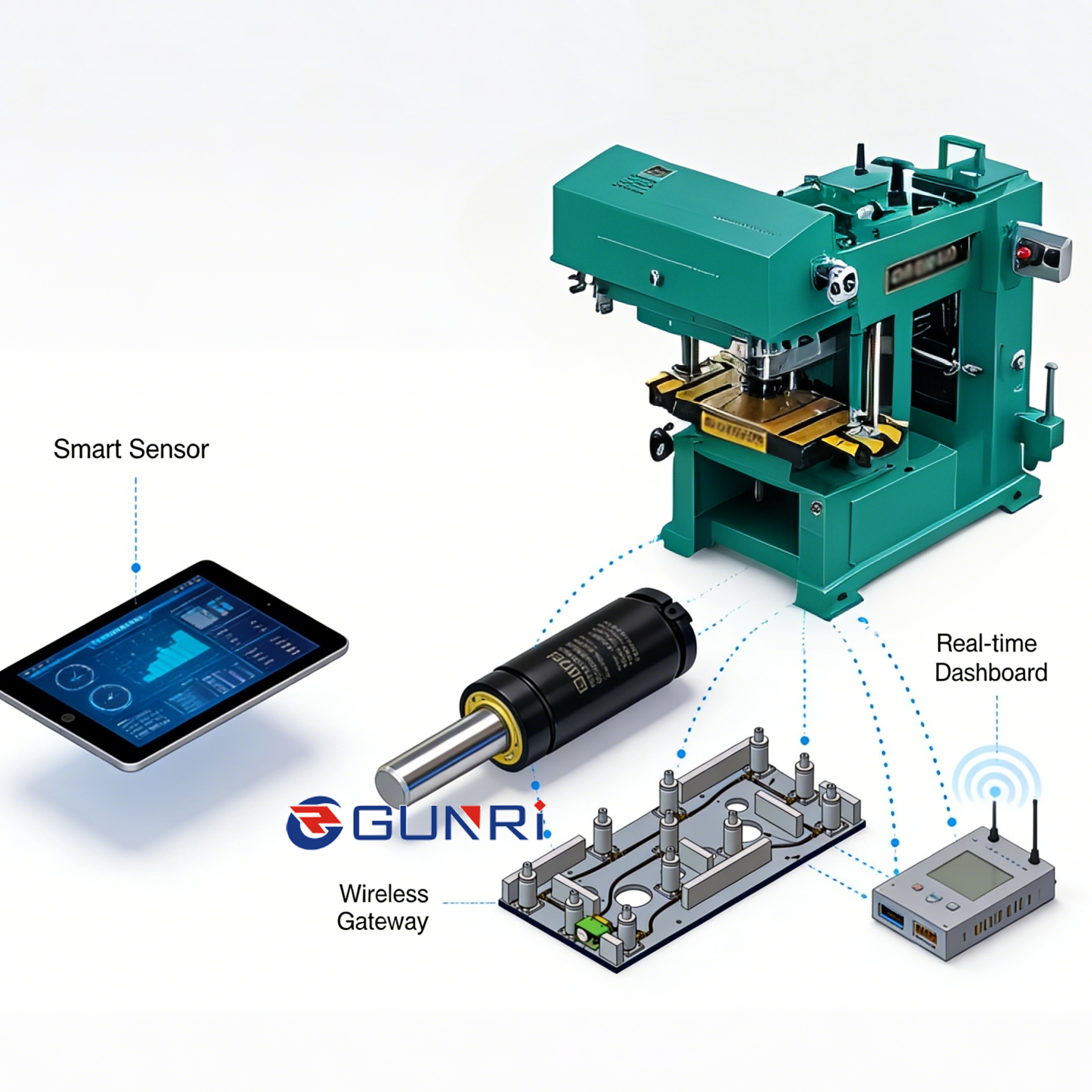 Wireless monitoring system for gas springs