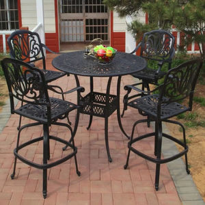 Tabouret <span class=keywords><strong>de</strong></span> <span class=keywords><strong>bar</strong></span> ergonomique en fonte d'aluminium avec repose-pieds et siège profilé à prix avantageux - Product Image 1