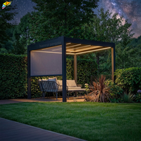 Pergola extérieure électrique en aluminium à prix de gros, toit à lames motorisé rétractable, auvent de pergola
