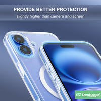 Couverture de téléphone innovante en tpu pc protection de contrôle de caméra étui de téléphone portable magnétique transparent pour iphone 16