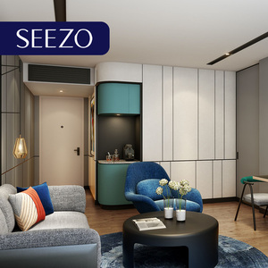 Ensemble de meubles de chambre à coucher de style Dubaï, hôtel <span class=keywords><strong>5</strong></span> étoiles, panneau en bois moderne, luxe, lit king-size, solution clé en main SEEZO 10 ans - Product Image 4