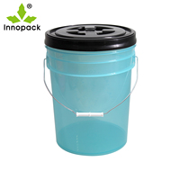 Seau de 5 gallons en plastique transparent pour l'entretien automobile avec couvercle Gamma et tambour filtrant, qualité alimentaire, résistant à l'oxydation