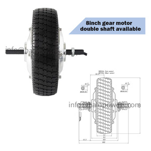 มอเตอร์ฮับ 8 นิ้ว 1000 วัตต์ แบบเพลาคู่ พร้อมตัวเข้ารหัสแบบออปติคอล มอเตอร์เซอร์โว 48 โวลต์ ดีซี สำหรับสกู๊ตเตอร์ไฟฟ้า รถเข็น รถลาก รถเข็นคนพิการ - Product Image 2