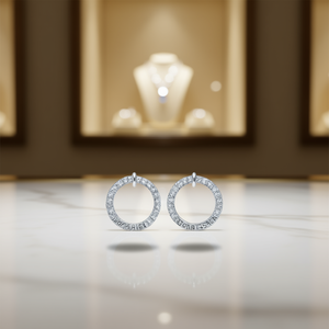 Boucles d'oreilles en diamant Alexandria, or blanc, taille brillant ronde, couleur G, naturelles, minimalistes, pour un usage quotidien, pour femmes - Product Image 2