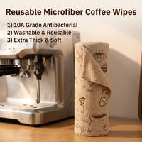 Paños de Microfibra Antibacterianos Reutilizables de Grado 10A, Extra Gruesos, Suaves y Lavables, Rollo de Paños de Limpieza para Cocina, Venta al Por Mayor