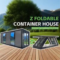 MZECO Maison Conteneur Modulaire Pliante de Luxe 20 pieds avec Mur en Verre – Maison Préfabriquée Pliable