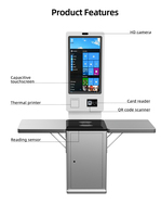 Terminal de commande de restauration rapide en libre-service avec écran tactile de 21,5 pouces, 23,6 pouces et 32 pouces, lecteur de codes-barres, paiement sans argent liquide, support au sol