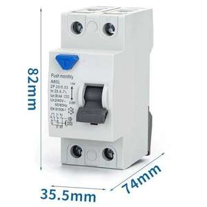 Interruptor diferencial 2P 25A 30mA CA, protección contra sobrecargas, ideal para instalaciones eléctricas seguras. - Product Image 1