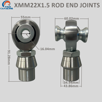 Kit de rotule en acier allié chromé de haute précision métrique 22 mm - M22x1.5, rotule Heim avec écrou de blocage, embout de soudure et rondelle d'insertion