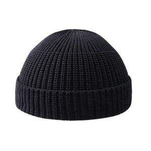 Custom Logo Wool Fisherman <b>Beanies</b> Short Knit Watch Cap Cuffed Trawler <b>Hats</b> for Men - Product Image 1