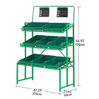 Supports pour légumes en acier et fer légers personnalisés pour magasin de détail Supports pour légumes à fruits et légumes de vente de supermarché métalliques en option