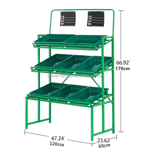 Supports pour légumes en acier et fer légers personnalisés pour magasin <span class=keywords><strong>de</strong></span> détail Supports pour légumes à fruits et légumes <span class=keywords><strong>de</strong></span> <span class=keywords><strong>vente</strong></span> <span class=keywords><strong>de</strong></span> supermarché métalliques en option - Product Image 2