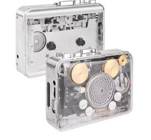 Lecteur de cassettes transparent en gros BT 5.0, enregistreur audio portable avec retournement automatique pour la maison, les voyages, cadeau, logo personnalisé, en plastique - Product Image 1