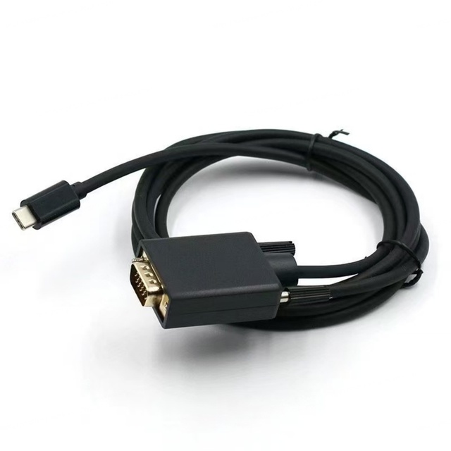 OEM 1.8m Type-C VGA Converter Cable PVC Jacket Braid Shielding 1080P 60Hz HDTV Compatible Computer/Projector 12-Month Stock