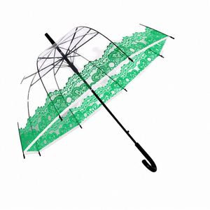 Nouvel Arrivage Parapluie Droit Transparent Poe à 12 Baleines avec Dentelle pour la Pluie et le Vent Vente en Gros - Product Image 4