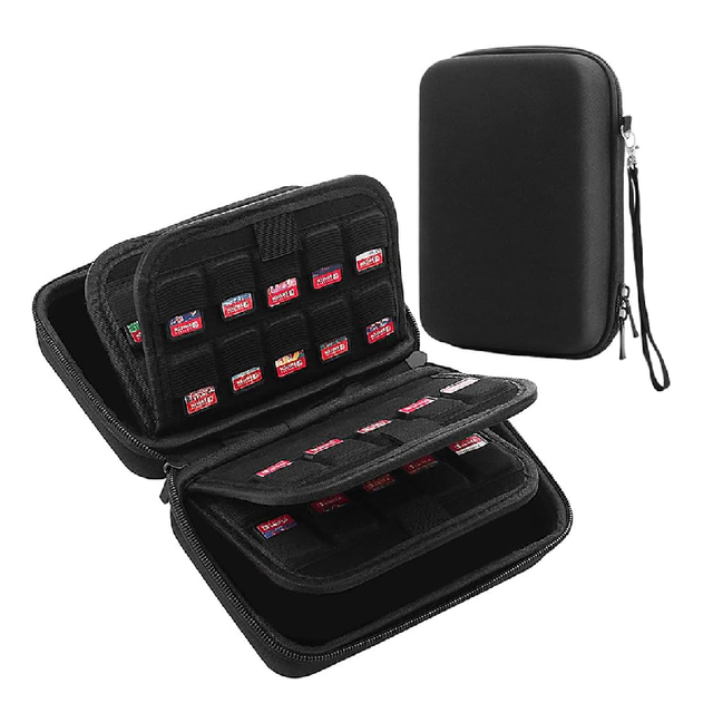 Top Quality 3ds/2ds Ds Eva Nylon Carrying Case With Zipper Closure Protective Organizer Microsd Memory Card Holder Simple Style