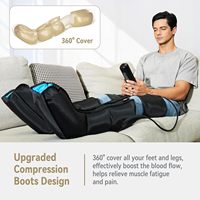 Bottes de massage des jambes et des pieds à compression d'air professionnelles à 4 chambres avec fermeture éclair pour la relaxation