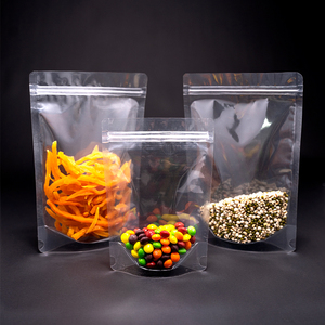 Free Sample Strong Sealing Ziplock Clear Plastic Bag Stand Up Pouches Food Plastic Packaging Bag Custom Logo