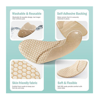 Coussinets métatarsiens en gel, autres coussinets pour l'arche plantaire, inserts de talon, coussinets de confort pour talons hauts, lavables, antidérapants, design invisible, beige