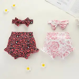 Säuglings kinder Harems hosen Rüschen Hohe Taille Leopard Blumen druck Shorts Kurze Hosen Bloomers Newborn Baby Boys Girls 0-18M