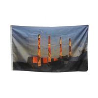 Grands drapeaux d'affichage en tissu suspendus avec logo Drapeaux de rétroviseur Croix blanche en drapeau rouge
