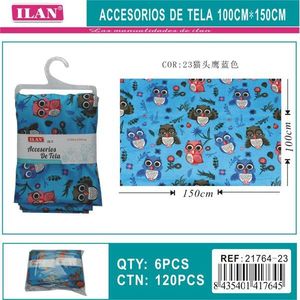 Accessorio in tessuto Ilan 100 cm x 150 cm con stampa di gufo blu per decorazioni per la casa - Product Image 3