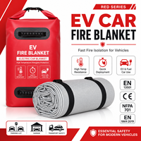 Couverture anti-feu pour véhicule électrique, enduite de silicone, ignifuge, pour l'isolation en cas d'incendie automobile