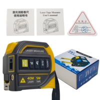 Règle de mesure laser intérieure numérique électrique 4-en-1 Écran LCD 40m par mesure laser Croix 5m par mesure numérique à ruban